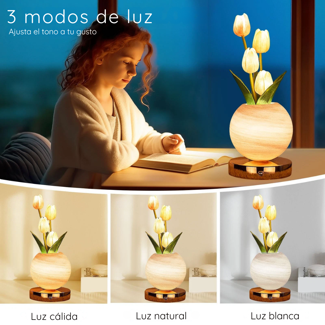 Lampara LED de Tulipanes