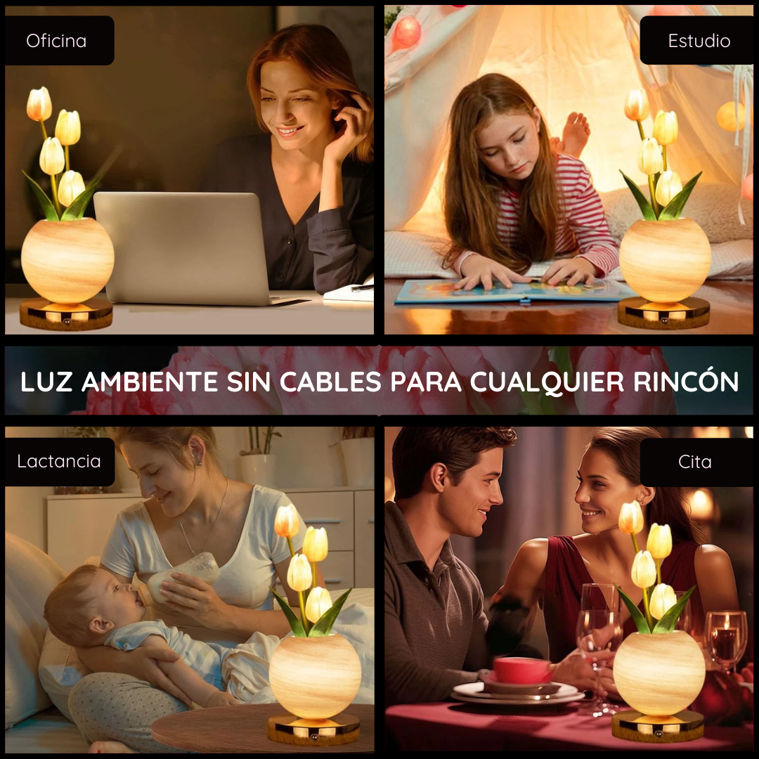 Lampara LED de Tulipanes